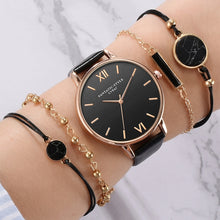 Load image into Gallery viewer, LVPAI XR3795 Ladies PU Strap Alloy Quartz Watch + Bracelet Set