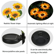 Load image into Gallery viewer, Solar Sunflower Decoration Light LED Garden Lawn Landscape Light, Single Head, Three Heads