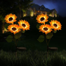 Load image into Gallery viewer, Solar Sunflower Decoration Light LED Garden Lawn Landscape Light, Single Head, Three Heads