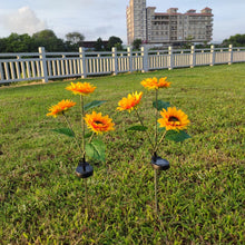Load image into Gallery viewer, Solar Sunflower Decoration Light LED Garden Lawn Landscape Light, Single Head, Three Heads