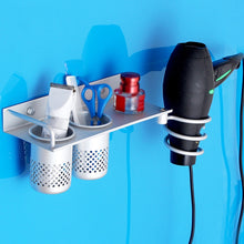Load image into Gallery viewer, Space Aluminum Golden Hair Dryer Rack, With Barrel (Silver), With Barrel (Gold), With Double Barrel, With Toothbrush Holder