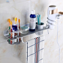 Load image into Gallery viewer, Space Aluminum Golden Hair Dryer Rack, With Barrel (Silver), With Barrel (Gold), With Double Barrel, With Toothbrush Holder