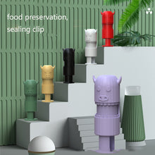 Load image into Gallery viewer, 10 PCS H011 Food Preservation And Moisture-Proof Sealing Elastic Clip Snack Food Sealing Clip, Purple, White, Green, Black, Yellow