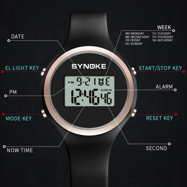 SYNOKE 9108 Student Silicone Strap Electronic Watch