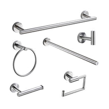 Load image into Gallery viewer, 304 Stainless Steel With Grooved Bathroom Pendant Bathroom Shelf,Style:, Wire Drawing Single Rod 40cm, Wire Drawing  Towel Ring, Wire Drawing Hook, Paper Towel Holder A, Paper Towel Holder  B, Vertical Single Rod, Black Cloth Hook                      ...