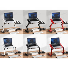 Load image into Gallery viewer, Oatsbasf Folding Computer Desk Laptop Stand Foldable Lifting Heightening Storage Portable Rack,Style:, L01 White, L01 Black, L01 Red, L02 White, L02  Black, L02 Red