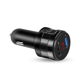 Car Bluetooth Handsfree Car FM Transmitter Music Player Car Charger, X20 Black