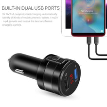 Load image into Gallery viewer, Car Bluetooth Handsfree Car FM Transmitter Music Player Car Charger, X20 Black