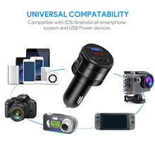 Load image into Gallery viewer, Car Bluetooth Handsfree Car FM Transmitter Music Player Car Charger, X20 Black