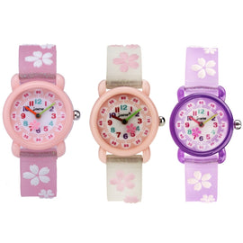 JNEW A335-86195 Children Cute Cartoon Waterproof Time Cognitive Quartz Watch