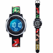 Load image into Gallery viewer, JNEW A380-86172 Children Cartoon 3D Castle Dinosaur Alarm Waterproof Colorful Backlight LED Electronic Watch