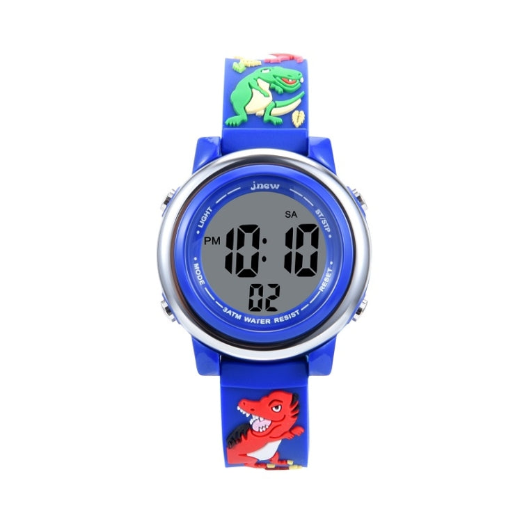 JNEW A380-86172 Children Cartoon 3D Castle Dinosaur Alarm Waterproof Colorful Backlight LED Electronic Watch