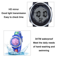 Load image into Gallery viewer, JNEW A380-86172 Children Cartoon 3D Castle Dinosaur Alarm Waterproof Colorful Backlight LED Electronic Watch