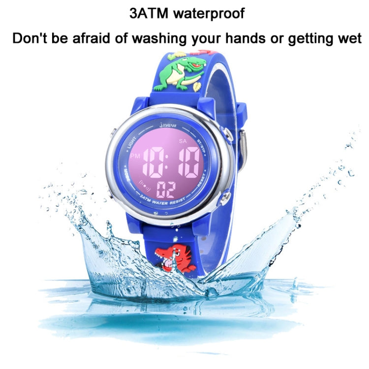 JNEW A380-86172 Children Cartoon 3D Castle Dinosaur Alarm Waterproof Colorful Backlight LED Electronic Watch