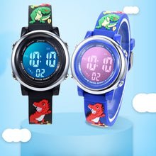 Load image into Gallery viewer, JNEW A380-86172 Children Cartoon 3D Castle Dinosaur Alarm Waterproof Colorful Backlight LED Electronic Watch
