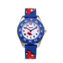 Load image into Gallery viewer, JNEW 6811-20076 Children Waterproof Cartoon 3D Fire Truck Car Silicone Strap Quartz Watch