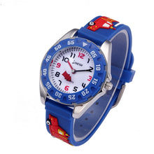 Load image into Gallery viewer, JNEW 6811-20076 Children Waterproof Cartoon 3D Fire Truck Car Silicone Strap Quartz Watch