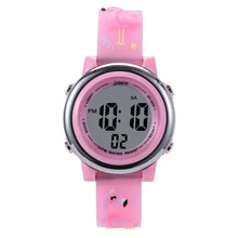 Load image into Gallery viewer, JNEW A380-86576 Student Cartoon Flamingo Waterproof Luminous Multifunction LED Electronic Watch