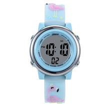 Load image into Gallery viewer, JNEW A380-86576 Student Cartoon Flamingo Waterproof Luminous Multifunction LED Electronic Watch