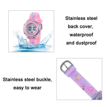 Load image into Gallery viewer, JNEW A380-86576 Student Cartoon Flamingo Waterproof Luminous Multifunction LED Electronic Watch