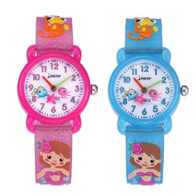 Load image into Gallery viewer, JNEW A335-86261 Children 3D Silicone Cartoon Mermaid Waterproof Quartz Watch