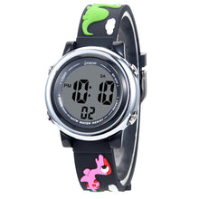Load image into Gallery viewer, JNEW A380-20090-5 Children Cartoon Dinosaur Rhino Waterproof Time Recognition Colorful Backlight LED Electronic Watch