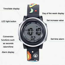 Load image into Gallery viewer, JNEW A380-86294 Children Waterproof Time Cognitive Cartoon Universe Colorful Backlight LED Electronic Watch