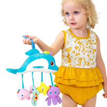 Load image into Gallery viewer, Baby Toys 0-1 Year Old Animal Bed Bells Soothing Plush Toys Baby Rattles Baby Carriage Hanging, A Crossbar - Deer, B Crossbar - Dolphins, C Crossbar - Birds
