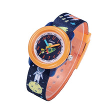 Load image into Gallery viewer, JNEW A369-86408 Children Cartoon Cosmic Starry Sky Waterproof Time Cognitive Ribbon Quartz Watch