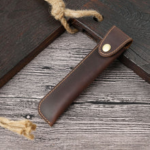 Load image into Gallery viewer, Pen Bag Personality Retro Pure Handmade First Layer Leather Pen Case Protective Cover, Mad Horse Skin Black, Mad Horse Skin Coffee, Mad Horse Skin Brown, Mad Horse Skin Green, Mad Horse Skin Wine Red, Mad Horse Skin  Blue, Mad Horse Skin Purple        ...