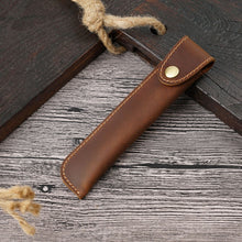 Load image into Gallery viewer, Pen Bag Personality Retro Pure Handmade First Layer Leather Pen Case Protective Cover, Mad Horse Skin Black, Mad Horse Skin Coffee, Mad Horse Skin Brown, Mad Horse Skin Green, Mad Horse Skin Wine Red, Mad Horse Skin  Blue, Mad Horse Skin Purple        ...
