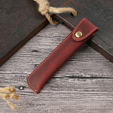 Load image into Gallery viewer, Pen Bag Personality Retro Pure Handmade First Layer Leather Pen Case Protective Cover, Mad Horse Skin Black, Mad Horse Skin Coffee, Mad Horse Skin Brown, Mad Horse Skin Green, Mad Horse Skin Wine Red, Mad Horse Skin  Blue, Mad Horse Skin Purple        ...