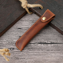 Load image into Gallery viewer, Pen Bag Personality Retro Pure Handmade First Layer Leather Pen Case Protective Cover, Mad Horse Skin Black, Mad Horse Skin Coffee, Mad Horse Skin Brown, Mad Horse Skin Green, Mad Horse Skin Wine Red, Mad Horse Skin  Blue, Mad Horse Skin Purple        ...