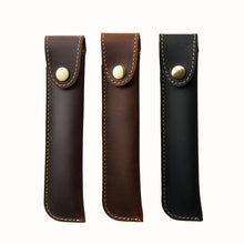 Load image into Gallery viewer, Pen Bag Personality Retro Pure Handmade First Layer Leather Pen Case Protective Cover, Mad Horse Skin Black, Mad Horse Skin Coffee, Mad Horse Skin Brown, Mad Horse Skin Green, Mad Horse Skin Wine Red, Mad Horse Skin  Blue, Mad Horse Skin Purple        ...