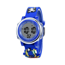 Load image into Gallery viewer, JNEW A380-20092 Children Cartoon 3D Pirate Ship Waterproof Time Cognitive Multifunction Sports LED Electronic Watch