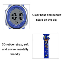 Load image into Gallery viewer, JNEW A380-20092 Children Cartoon 3D Pirate Ship Waterproof Time Cognitive Multifunction Sports LED Electronic Watch
