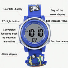 Load image into Gallery viewer, JNEW A380-20092 Children Cartoon 3D Pirate Ship Waterproof Time Cognitive Multifunction Sports LED Electronic Watch