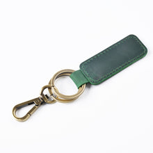 Load image into Gallery viewer, 2 PCS Handmade Crazy Horse Leather Retro Keychain Car Couple Keychain, Double Ring
