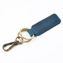 Load image into Gallery viewer, 2 PCS Handmade Crazy Horse Leather Retro Keychain Car Couple Keychain, Double Ring