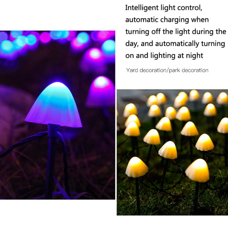 Solar Mushroom Lawn Light Outdoor Waterproof Garden Villa Landscape Decorative String Lights, 3.8m 10 LEDs, 5m 20 LEDs, 6.5m 30 LEDs
