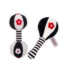Load image into Gallery viewer, TOLOLO 1 Pair Baby Vision Training Early Educational Toy Newborn Chasing Black And White Sand Hammer Dumbbell Baby Rattle, T168263-2