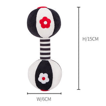 Load image into Gallery viewer, TOLOLO 1 Pair Baby Vision Training Early Educational Toy Newborn Chasing Black And White Sand Hammer Dumbbell Baby Rattle, T168263-2