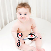 Load image into Gallery viewer, TOLOLO 1 Pair Baby Vision Training Early Educational Toy Newborn Chasing Black And White Sand Hammer Dumbbell Baby Rattle, T168263-2