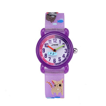 Load image into Gallery viewer, JNEW A335-86264 Children Cartoon 3D Kitten Catching Fish Silicone Waterproof Quartz Watch