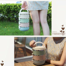 Load image into Gallery viewer, Gradient Color Lunch Box Food Bento Box Stainless Steel Container