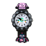 JNEW A342-86170 Children Cartoon Jelly Silicone Strap Quartz Watch