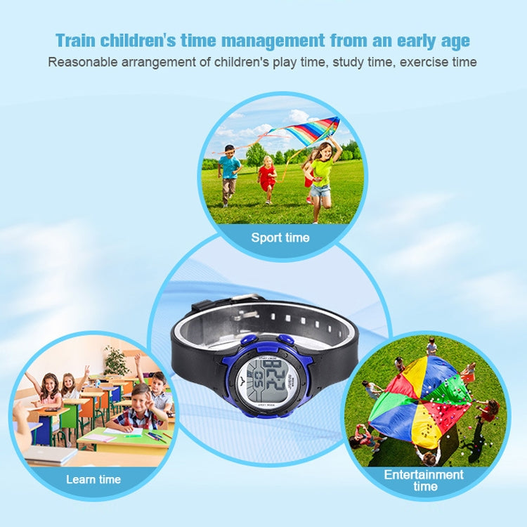 JNEW Children Multi-Function Colorful Backlight Waterproof Sports Electronic Watch