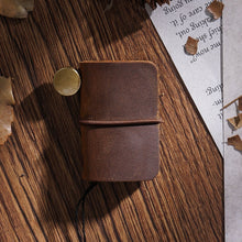 Load image into Gallery viewer, Ultra-Small Mini TN Hand Account Book Leather Notebook Portable Travel Diary, Crazy Horse Skin Black, Crazy Horse Skin Brown, Crazy Horse Skin Coffee, Crazy Horse Skin Ink Green, Crazy Horse Skin Wine Red, Crazy Horse Skin Blue, Crazy Horse Skin Purple...