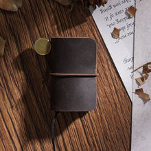 Load image into Gallery viewer, Ultra-Small Mini TN Hand Account Book Leather Notebook Portable Travel Diary, Crazy Horse Skin Black, Crazy Horse Skin Brown, Crazy Horse Skin Coffee, Crazy Horse Skin Ink Green, Crazy Horse Skin Wine Red, Crazy Horse Skin Blue, Crazy Horse Skin Purple...