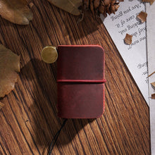 Load image into Gallery viewer, Ultra-Small Mini TN Hand Account Book Leather Notebook Portable Travel Diary, Crazy Horse Skin Black, Crazy Horse Skin Brown, Crazy Horse Skin Coffee, Crazy Horse Skin Ink Green, Crazy Horse Skin Wine Red, Crazy Horse Skin Blue, Crazy Horse Skin Purple...